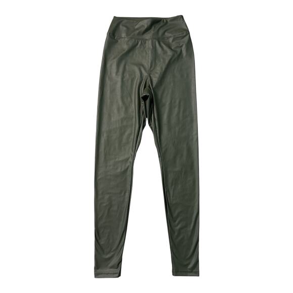 aerie Pants - Aerie OFFLINE Real Luxe High Rise Faux Leather Leggings Festive Olive Size MED
